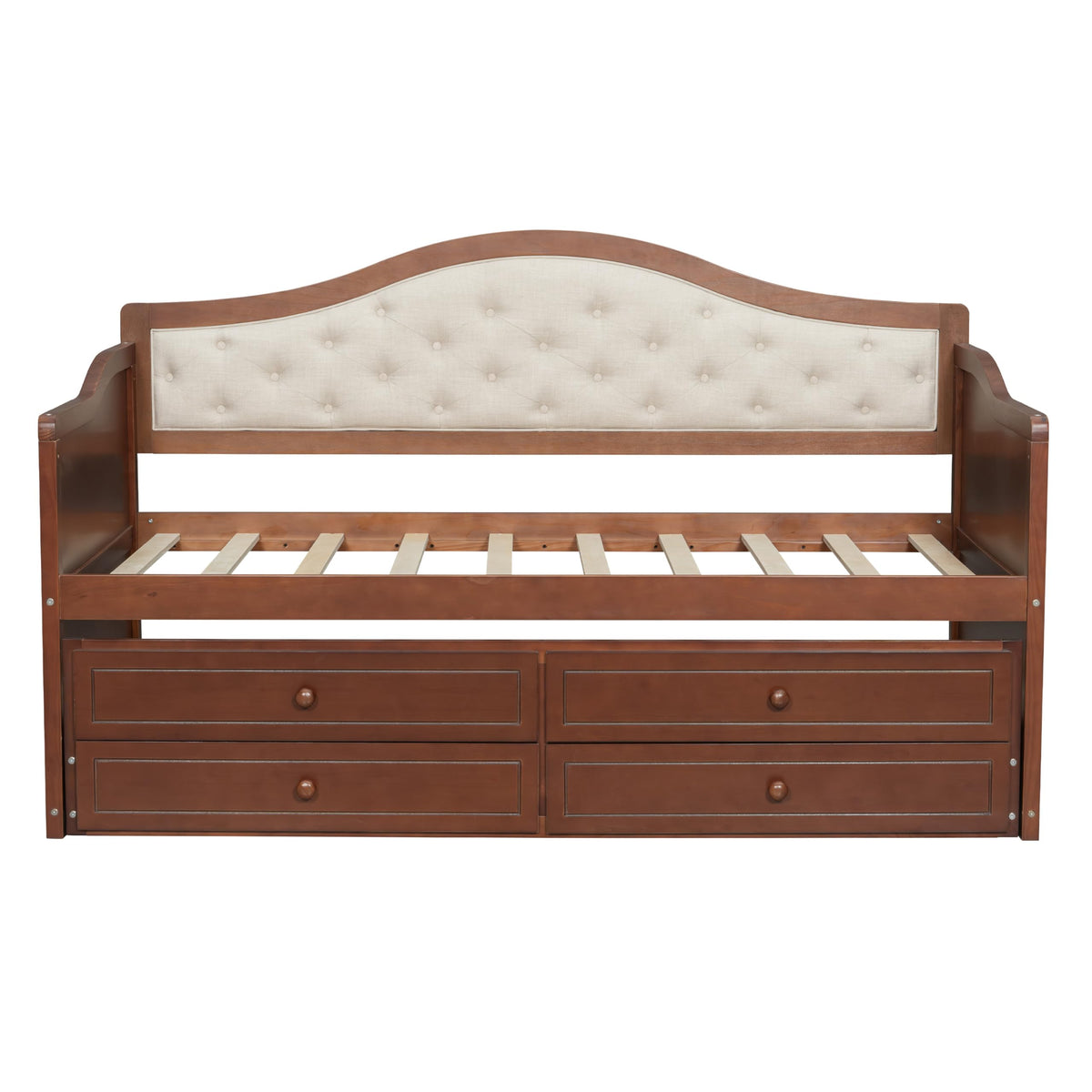Twin Size Wooden Daybed with Trundle & Storage Drawers U953