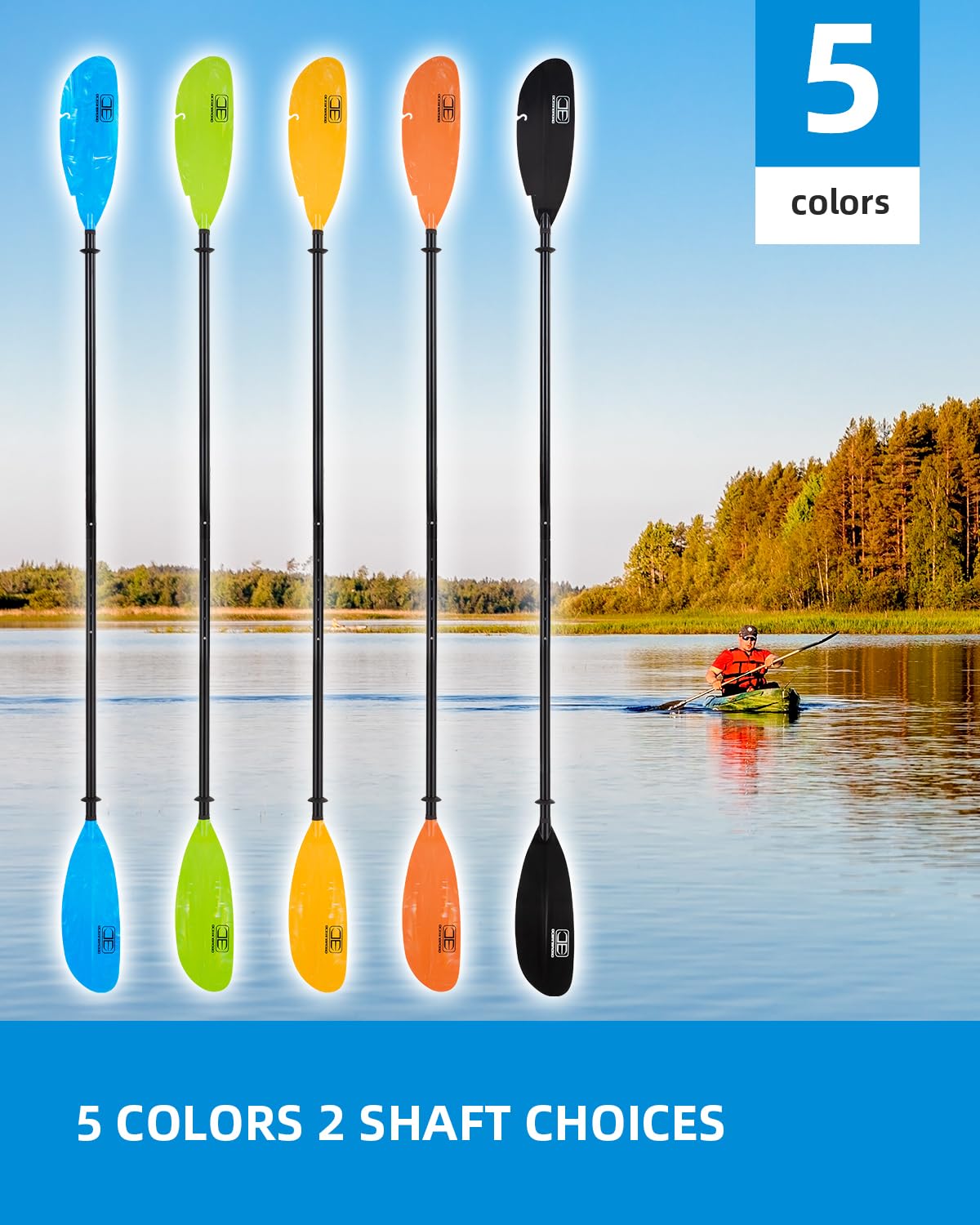 Adjustable Fishing Kayak Paddle with Paddle Leash L524