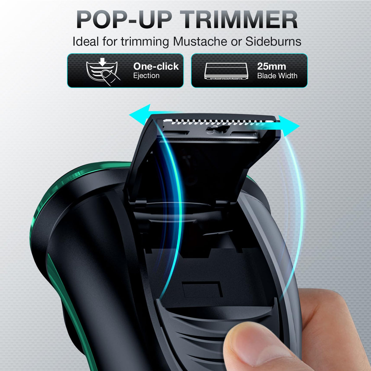 Cordless Rechargeable Rotary Electric Razor with Pop-Up Trimmer A257067