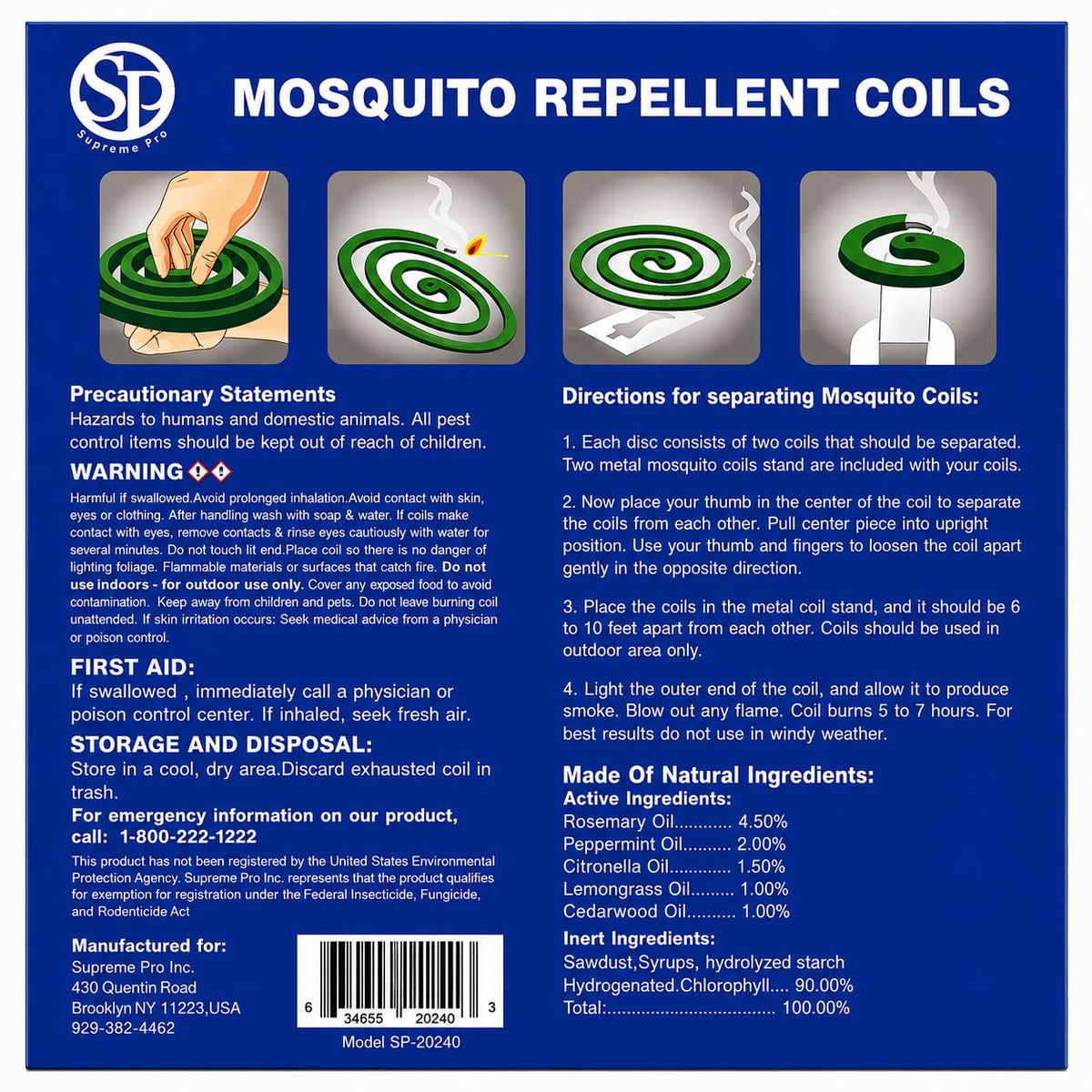 Mosquito Repellent Coils 20 Coils 8 Coil Stands N2128