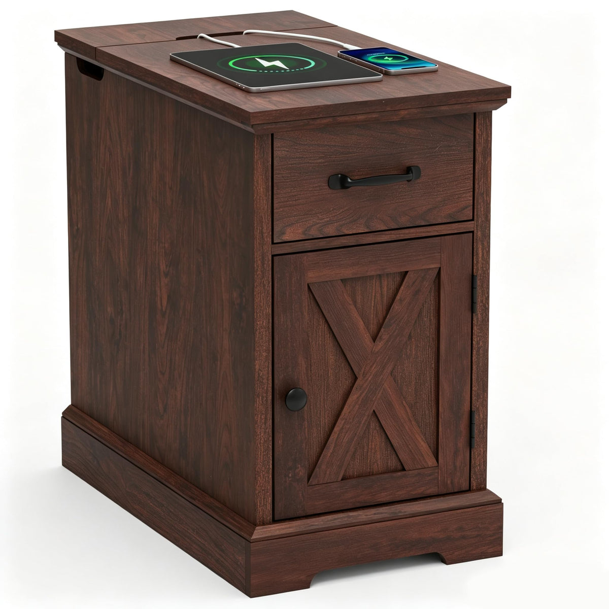 23.6'' Narrow End Table with Charging Station H95967