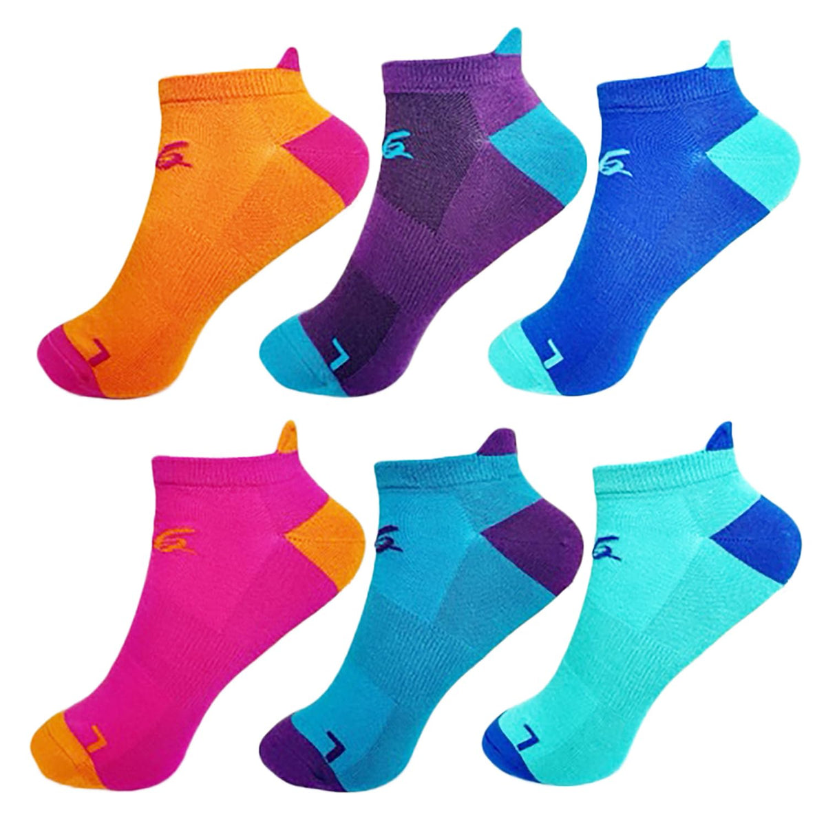 Bamboo Low Cut Running Socks for Women, Size 5-10, Pack of 6 Pairs L566579