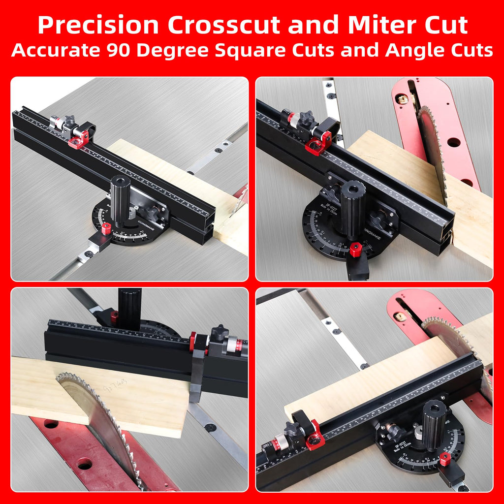 Table Saw Miter Gauge with Micro Adjust Flip Stop B233307