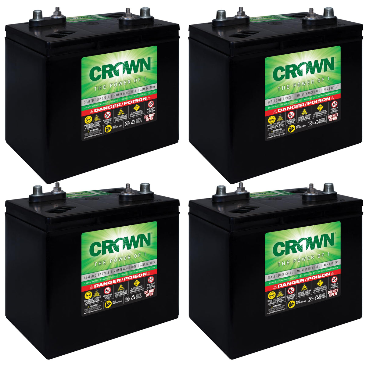 6V AGM Sealed Deep Cycle Battery 220Ah 4 Pack V570
