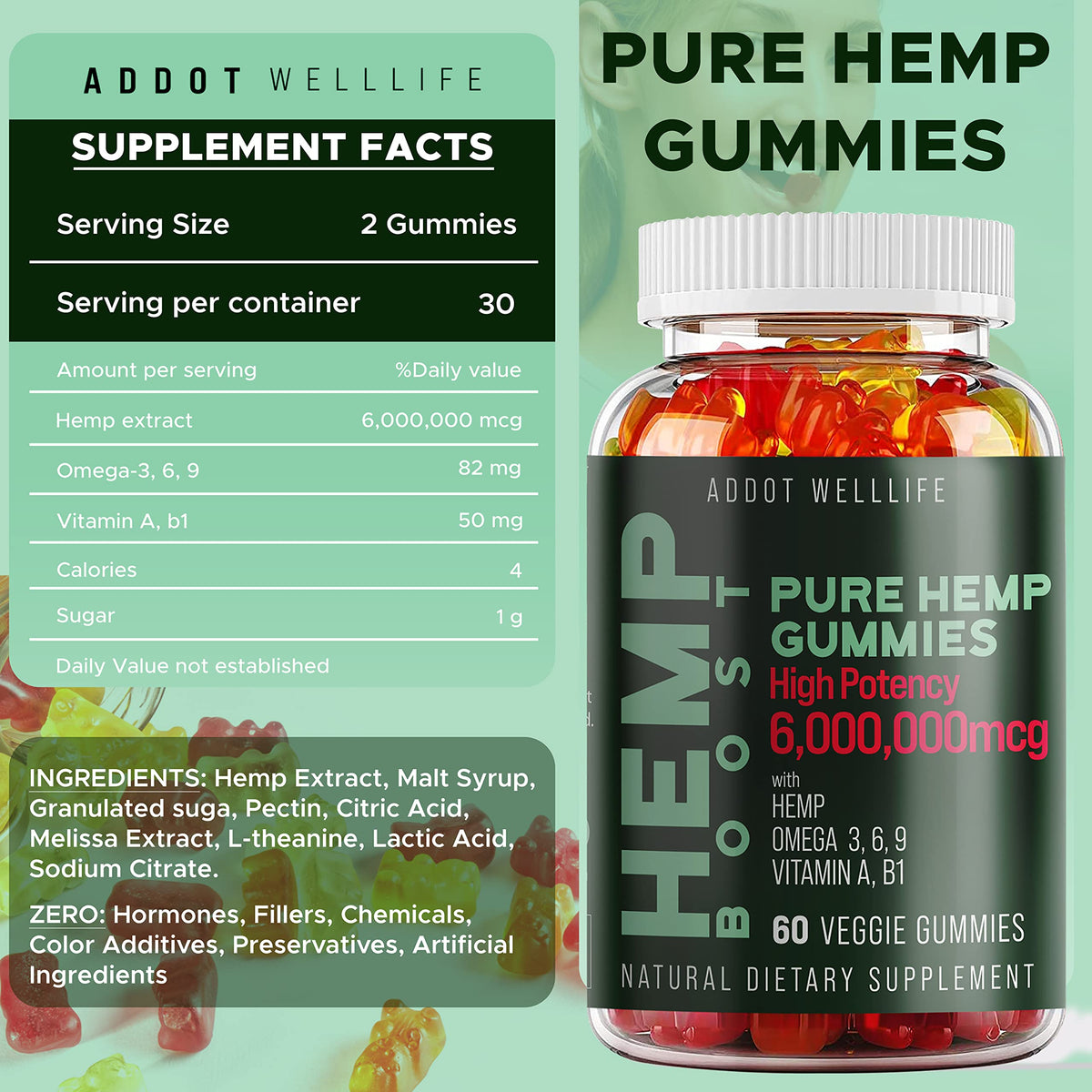Hemp Gummies 60 Gummies K771