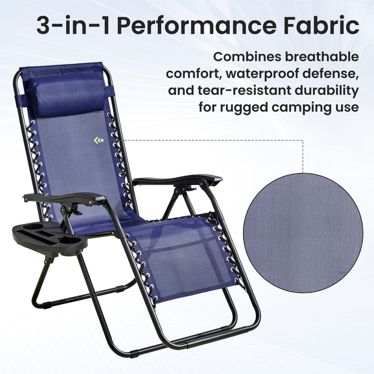 Blue 2-Pack Zero Gravity Lounge Chair with Cup Tray Y62908