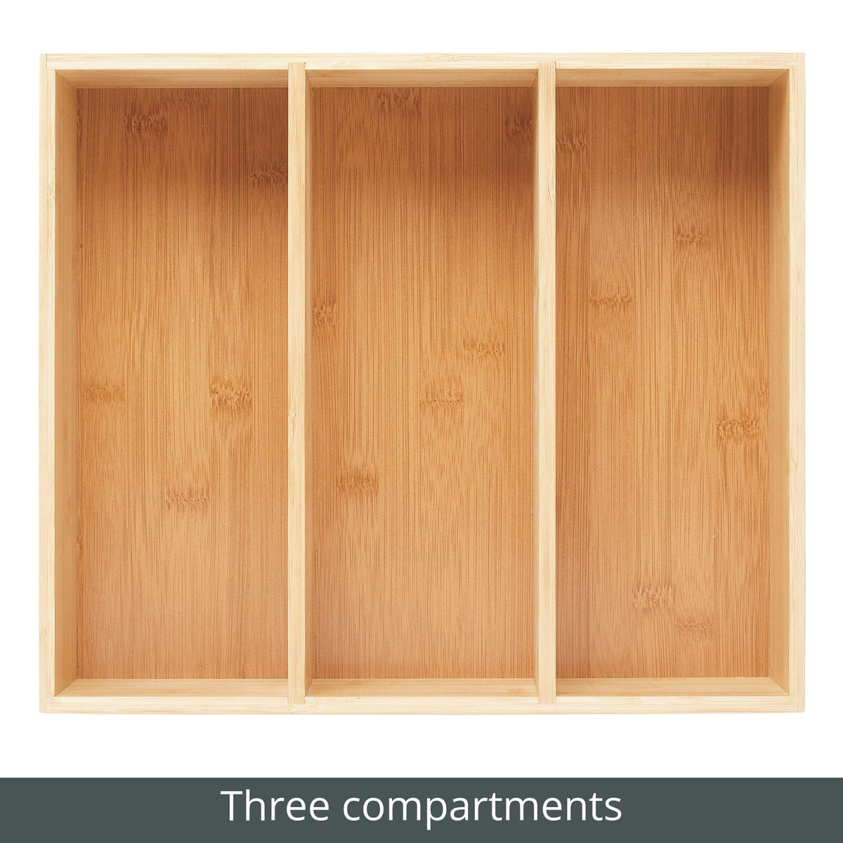 Bamboo 3 Section Stackable Pantry Organizer Bin, 2 Pack H957509