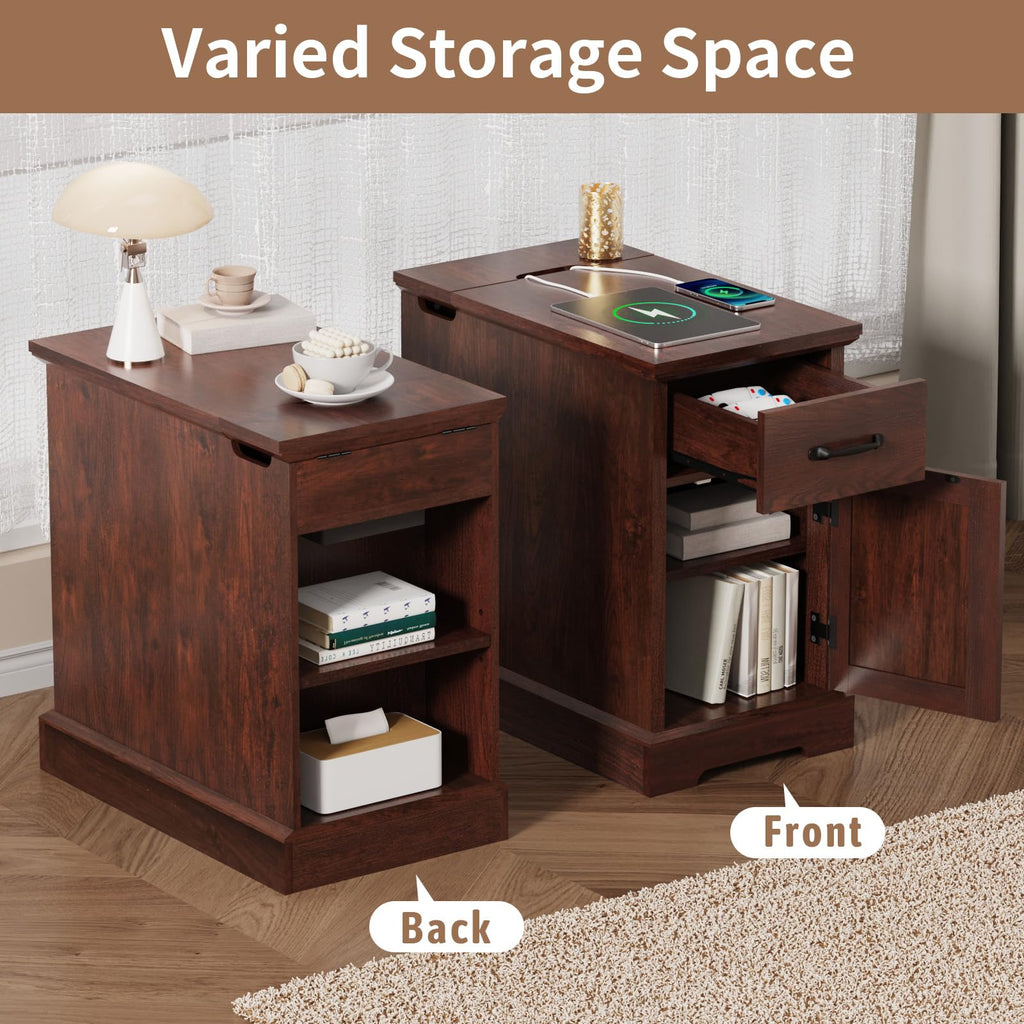 23.6'' Narrow End Table with Charging Station H95967