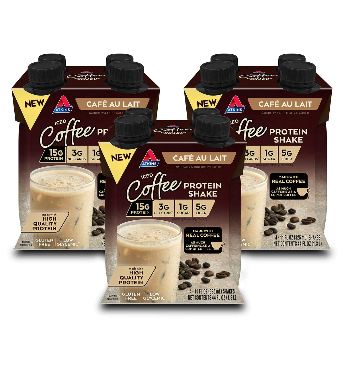 Dark Chocolate Protein Shake & Iced Coffee Protein Shake, 15g Protein, 12 Count M672