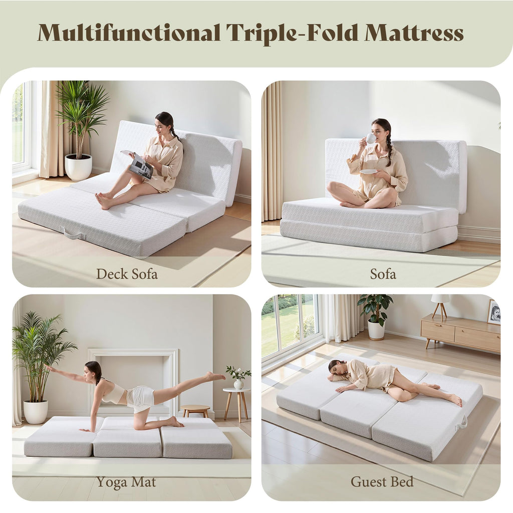 Queen Foldable Memory Foam Mattress with Cooling Gel Z281044
