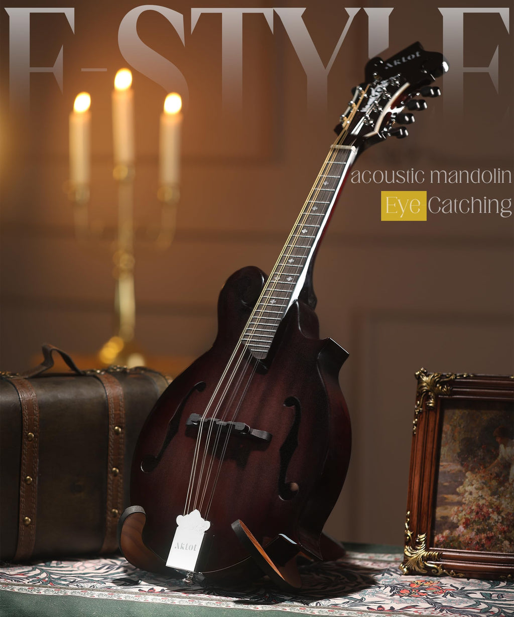 Hand-Carved Mahogany Acoustic Mandolin with Padded Bag R306346