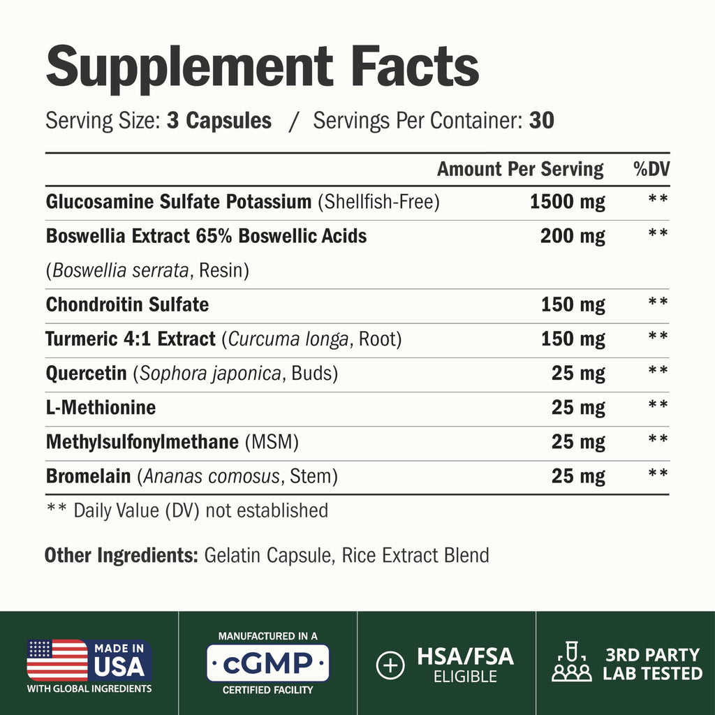 Glucosamine Chondroitin MSM Joint Support Supplement 90 Ct T590