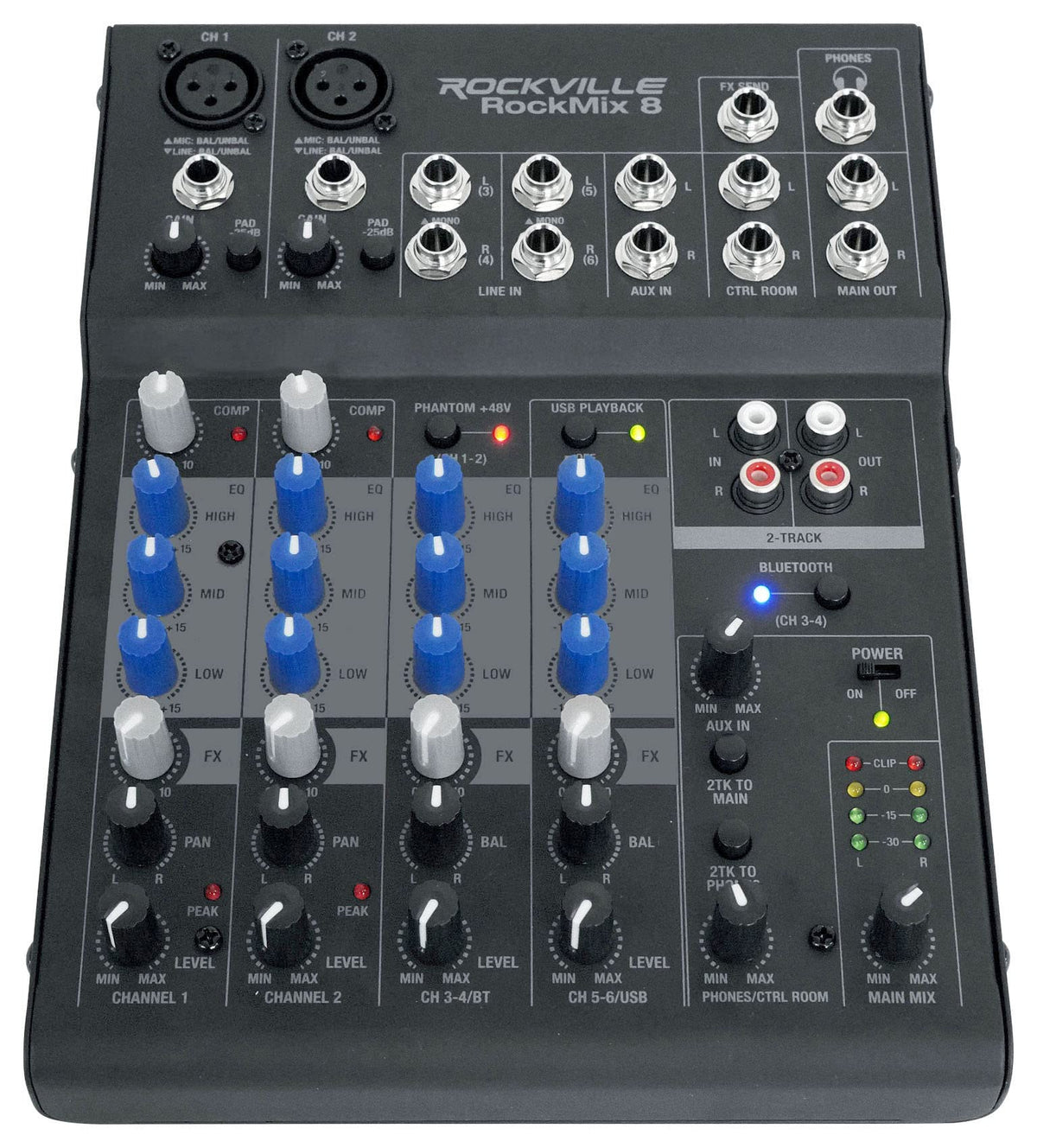 15" Powered PA Speaker Pair with 8 Mixer M96039