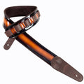 Sunburst Finish Guitar Strap with Pick Pockets & Padded Velour Back D1829