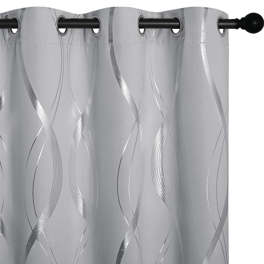 Silver Grey Pattern Curtains 52 x 84 Inch S987675