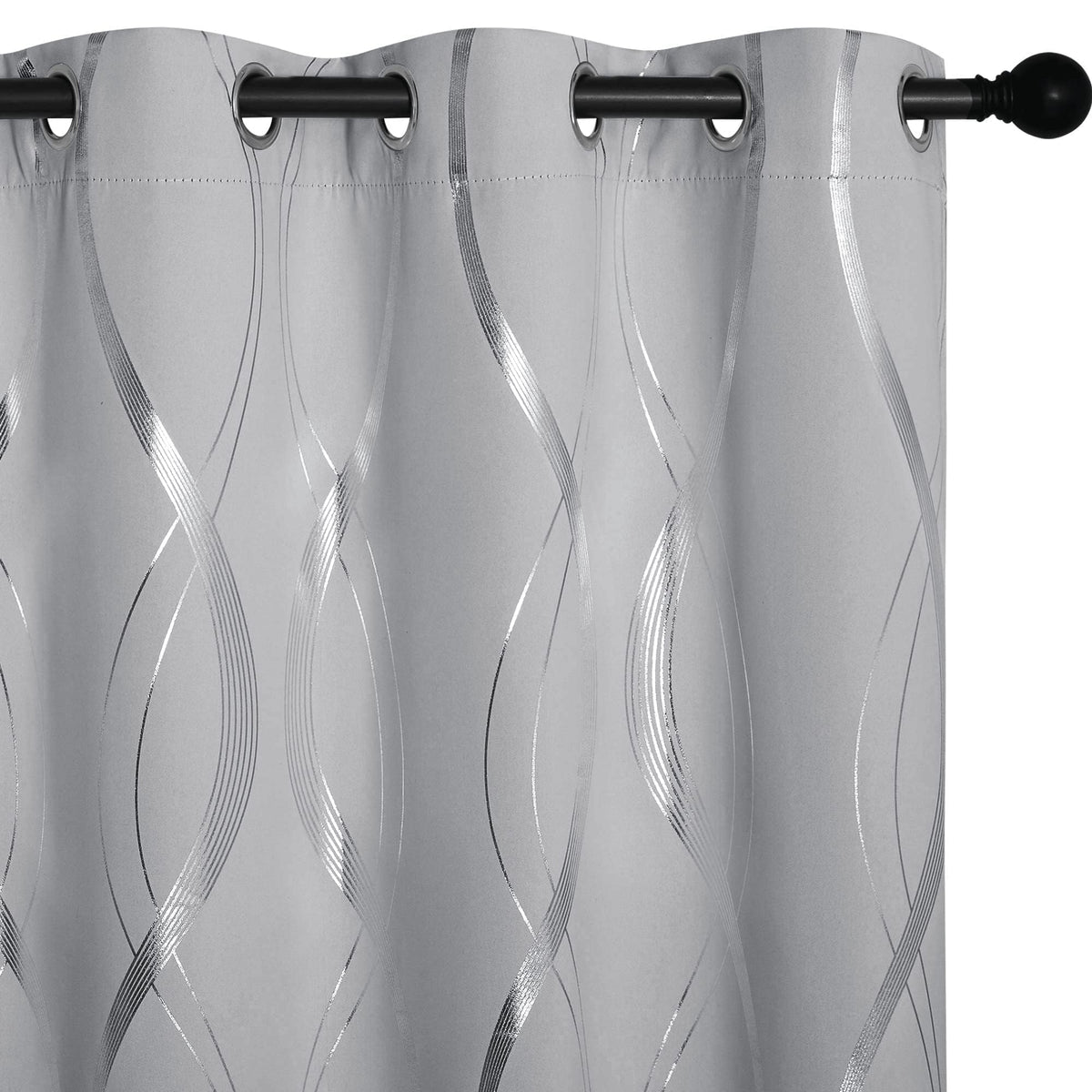 Silver Grey Pattern Curtains 52 x 84 Inch S987675