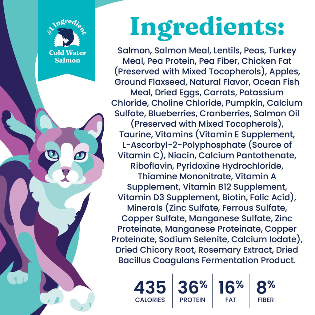 Salmon Dry Cat Food and Wet Cat Food Variety Pack K311617