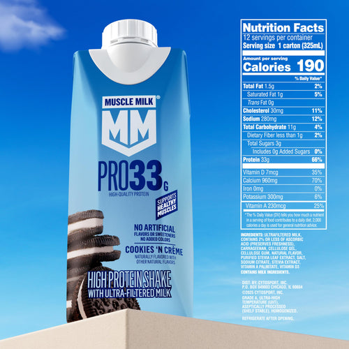 11 fl oz High Protein Shake, 12 Pack, 33g Protein, 3g Sugar A6849