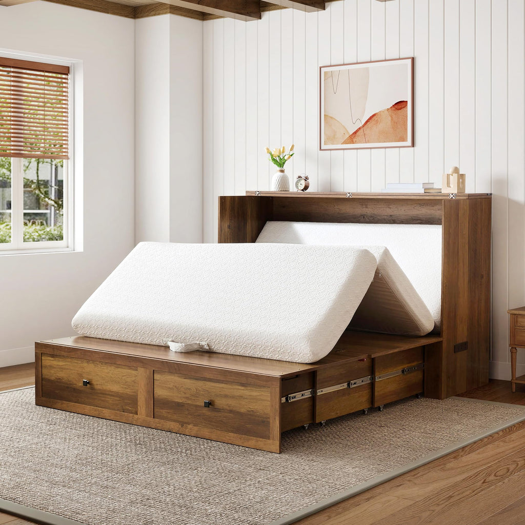 Queen Foldable Memory Foam Mattress with Cooling Gel Z281044