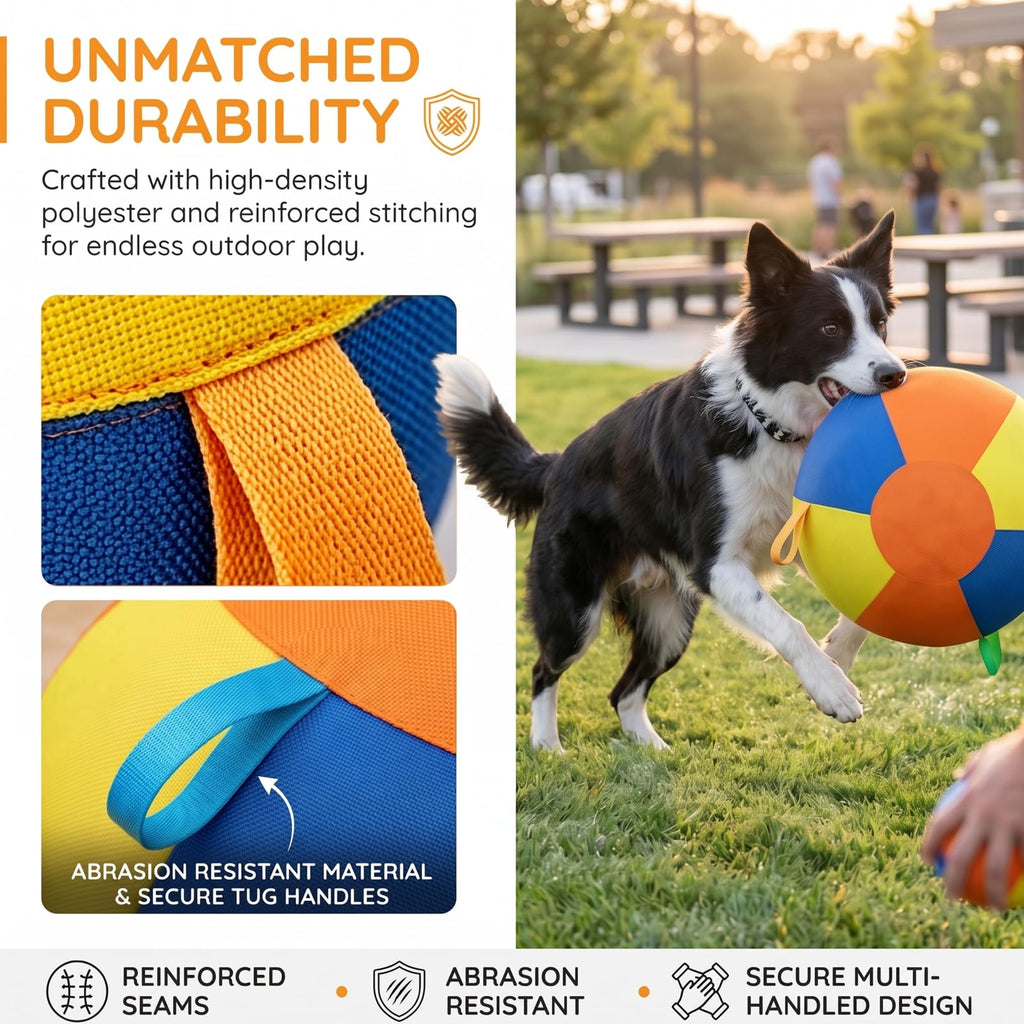 Inflatable Dog Ball with Handle Cover & Pump 18in U127