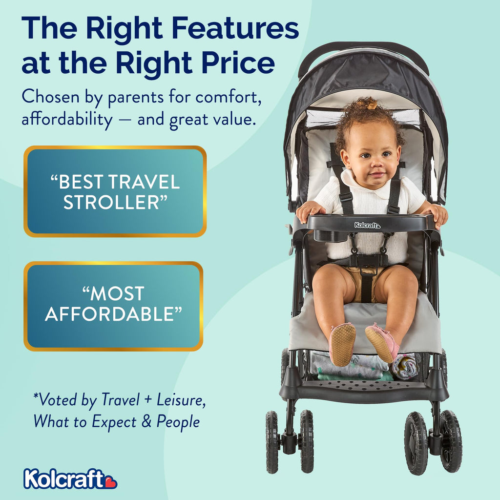 Lightweight Umbrella Stroller with Reclining Seat and Canopy, Slate Gray X1610