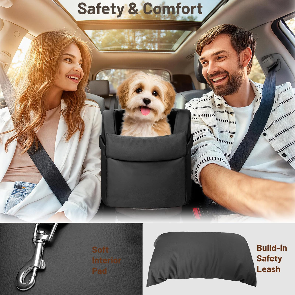 2-in-1 Dog Car Seat & Shoulder Carrier Dark Grey K52430