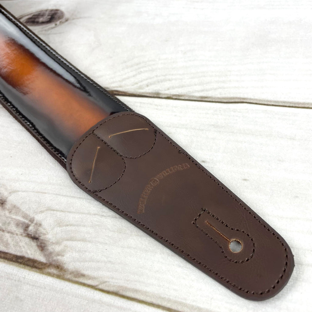 Sunburst Finish Guitar Strap with Pick Pockets & Padded Velour Back D1829