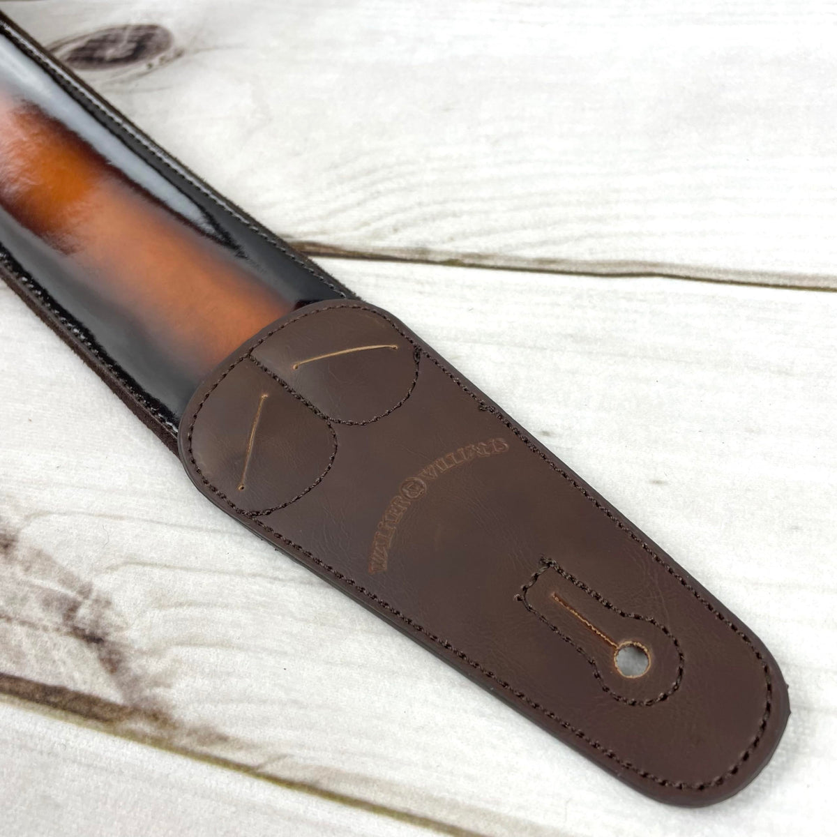 Sunburst Finish Guitar Strap with Pick Pockets & Padded Velour Back D1829