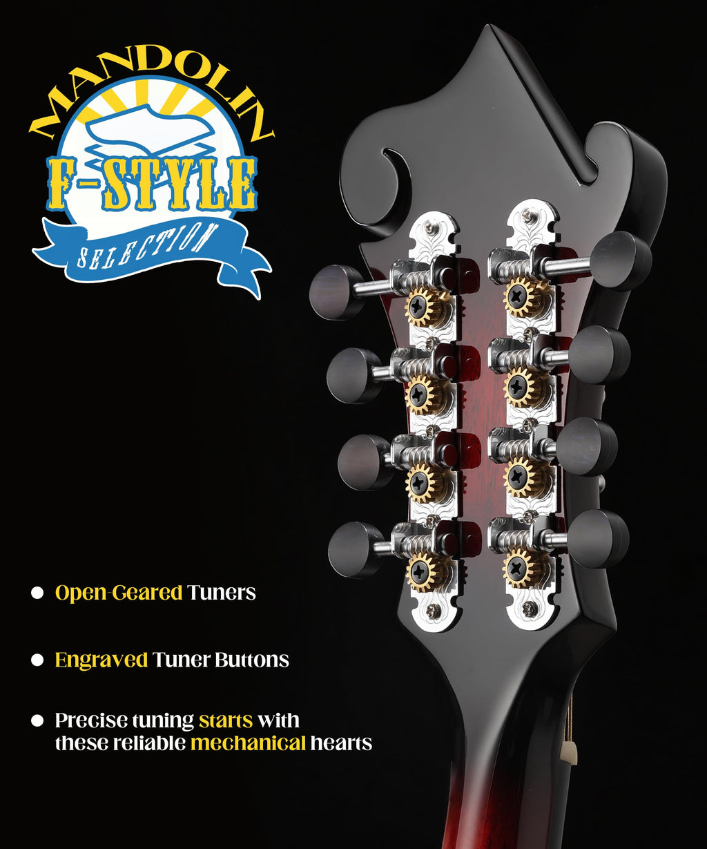 Hand-Carved Mahogany Acoustic Mandolin with Padded Bag R306346