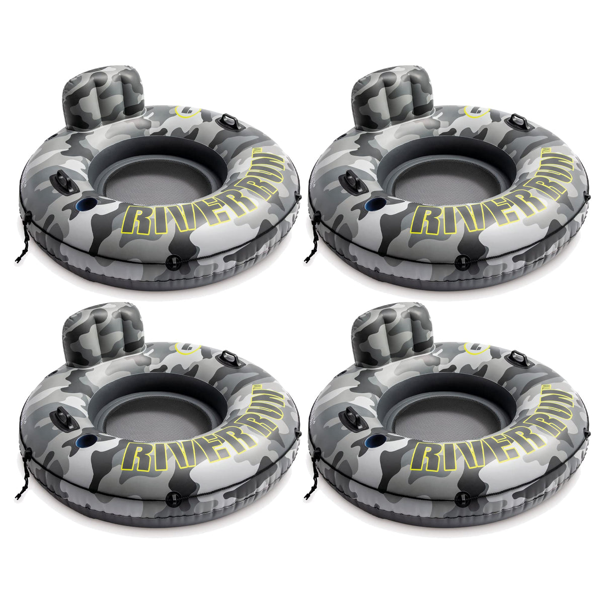 Inflatable Floating Water Tube Raft with Cup Holders, 4 Pack B82499