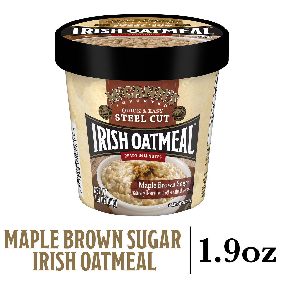Instant Oatmeal Cup Maple Brown Sugar 1.9 Ounce Pack of 12 U292383