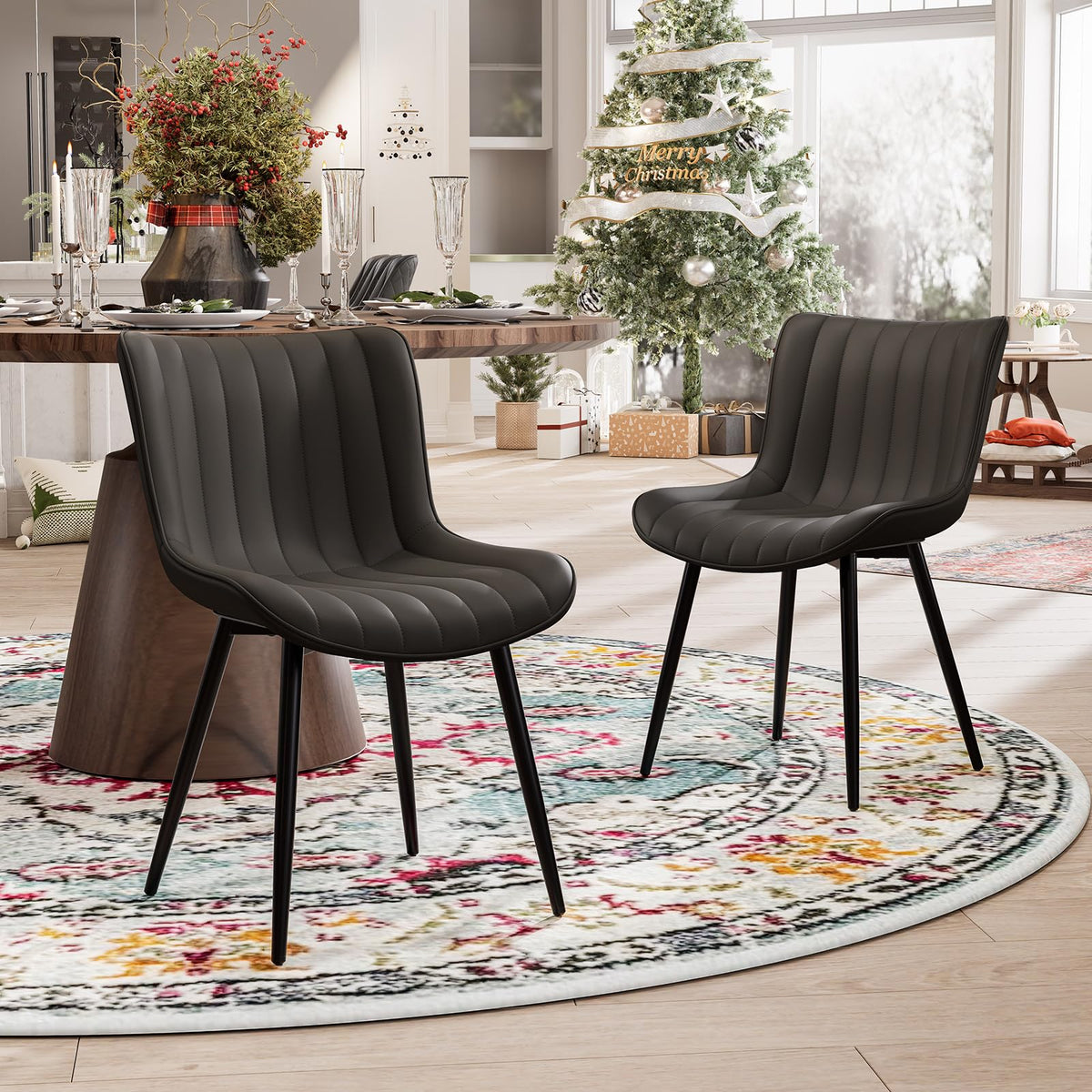 Black Dining Chairs Set of 2 P48741