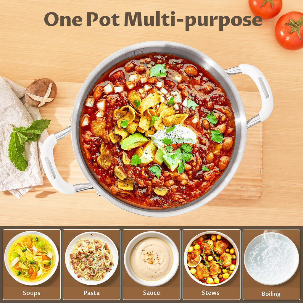 10QT 3-Ply Stainless Steel Stock Pot with Lid D935260
