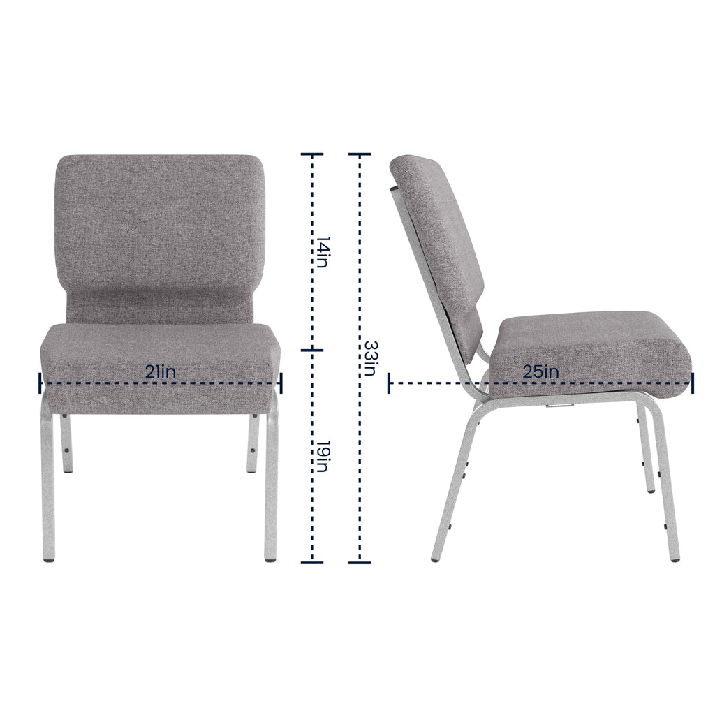Gray 21" W Stacking Church Chair 4-Pack U77048