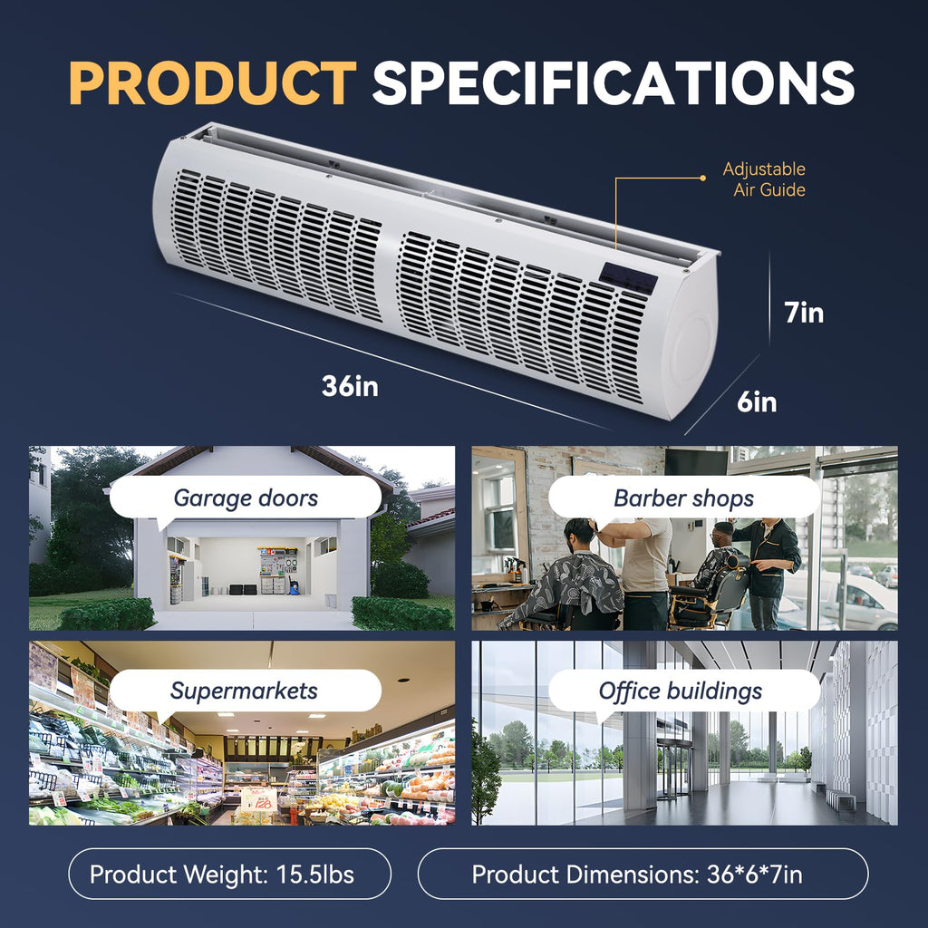 36'' Air Curtain with Remote Control 110V K30770