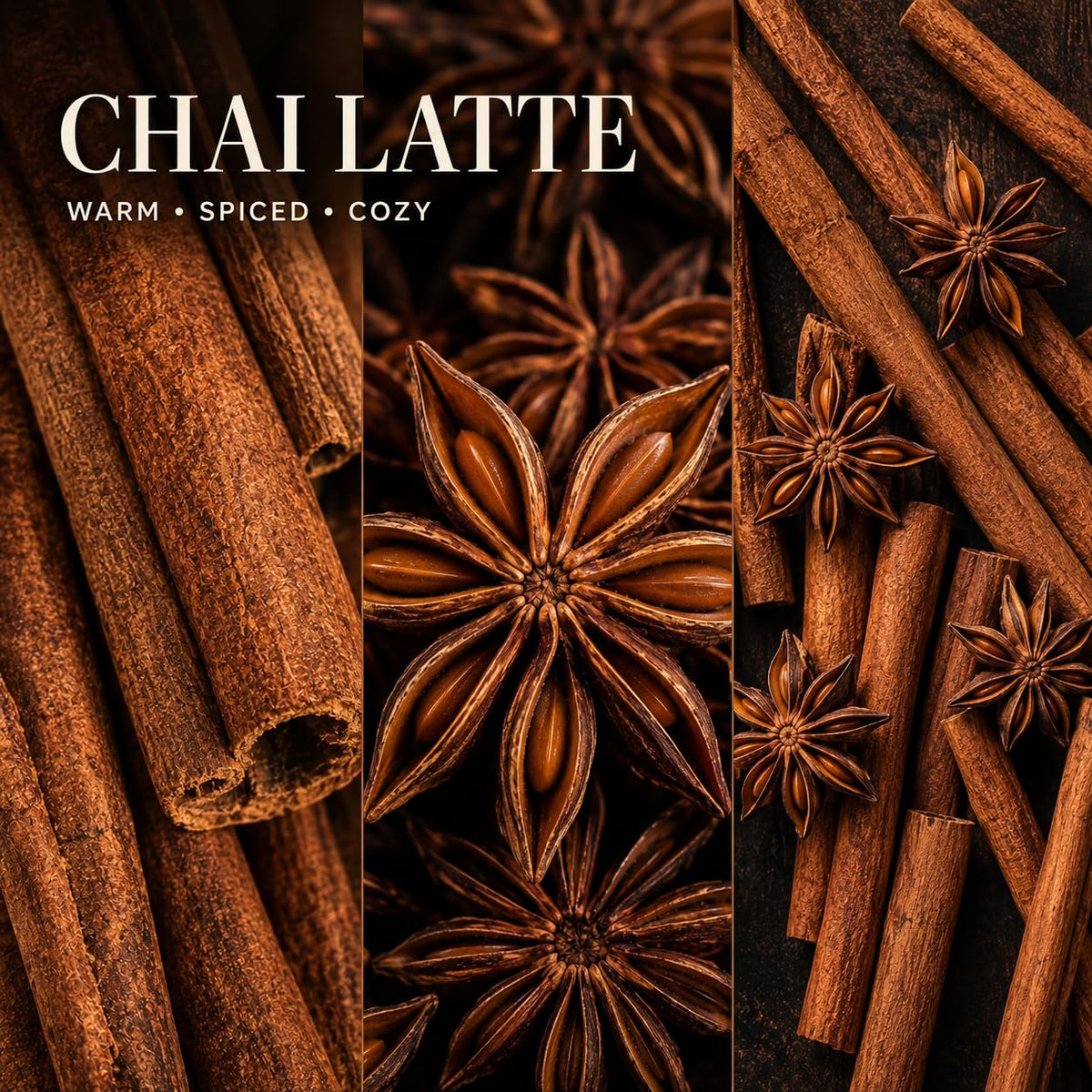 Chai Latte Scented Candle, 8 oz, Soy Wax, Crackling Wood Wick I6316