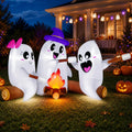 6FT Halloween Inflatables Outdoor Campfire Ghosts with Built-in LEDs H865