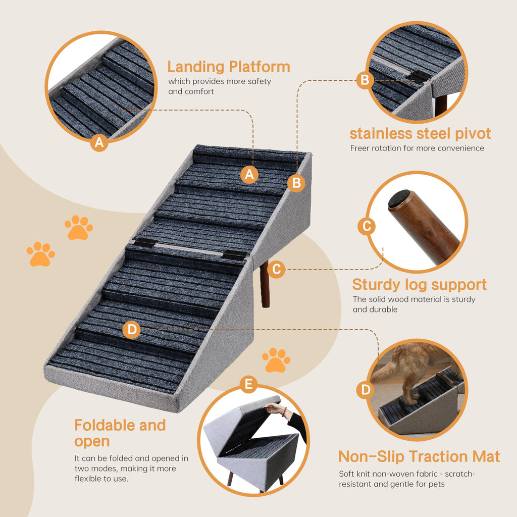 Foldable Wood Dog Stairs V270763