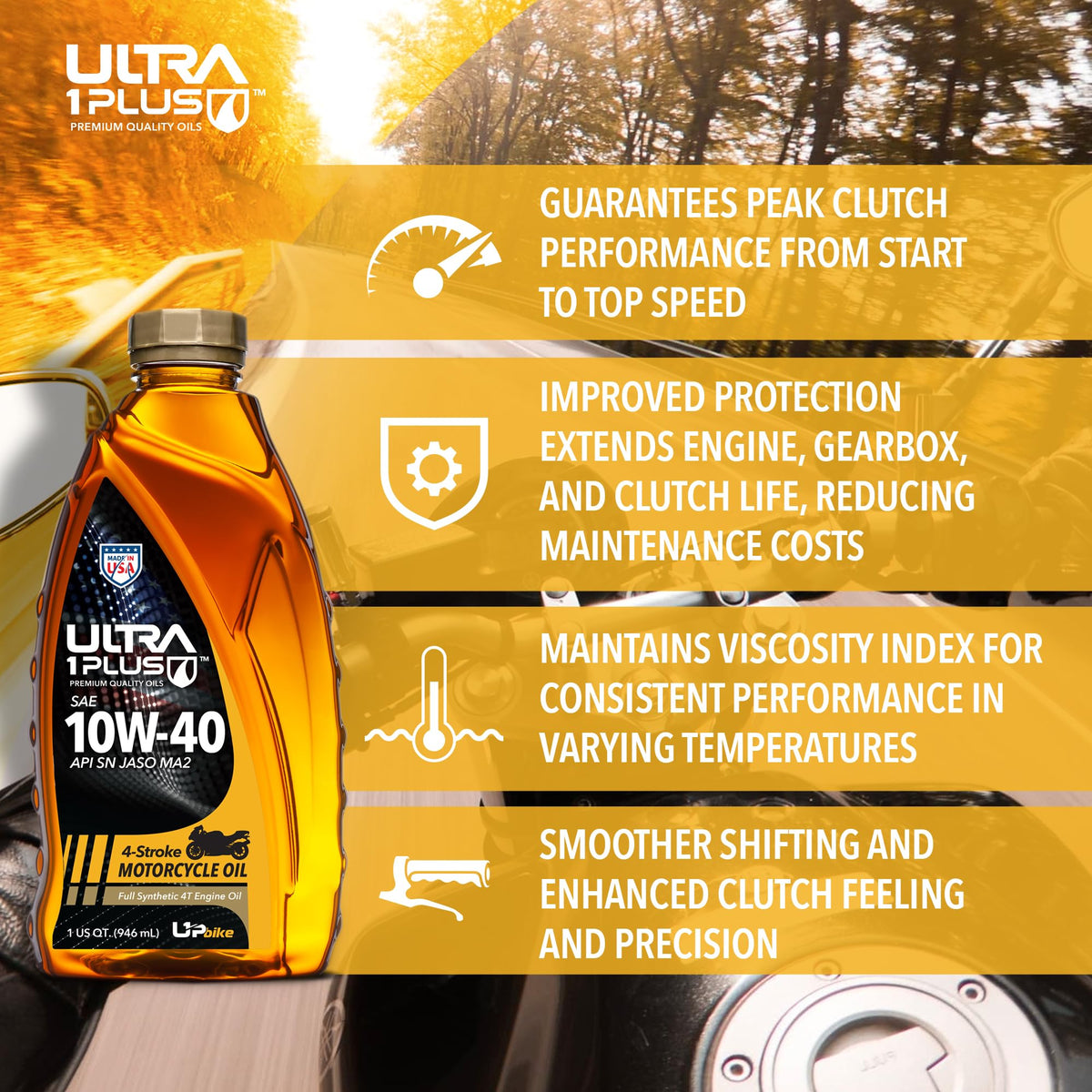 10W-40 Full Synthetic Motorcycle Oil 6 Quarts M7127