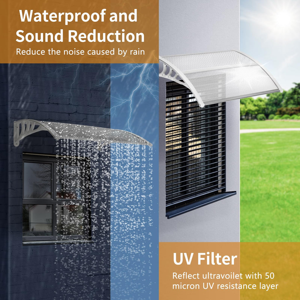 39"x32" PVC Window Awning Canopy T22357