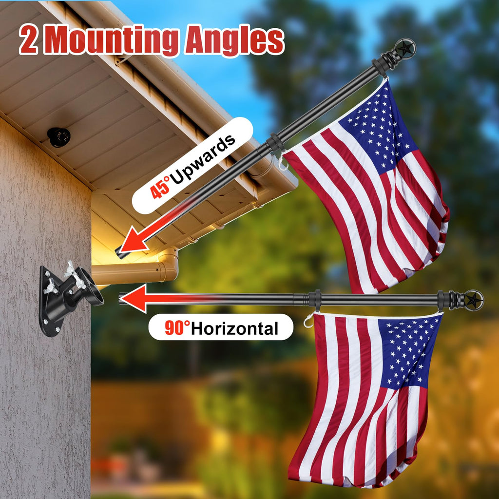 5ft Stainless Steel Flagpole with 3x5 Embroidered US Flag S205175