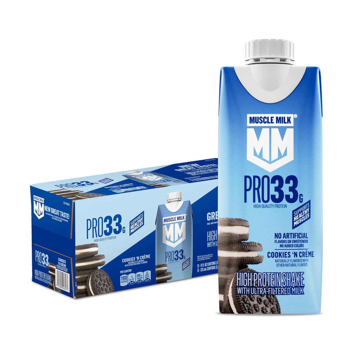 11 fl oz High Protein Shake, 12 Pack, 33g Protein, 3g Sugar A6849