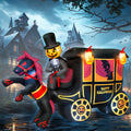 10FT Halloween Inflatable Pumpkin-Headed Horse Carriage with LED Light V20847