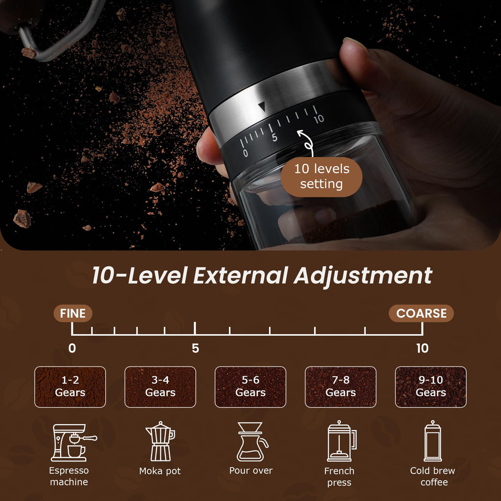 Manual Coffee Grinder Stainless Steel Conical Burr M889