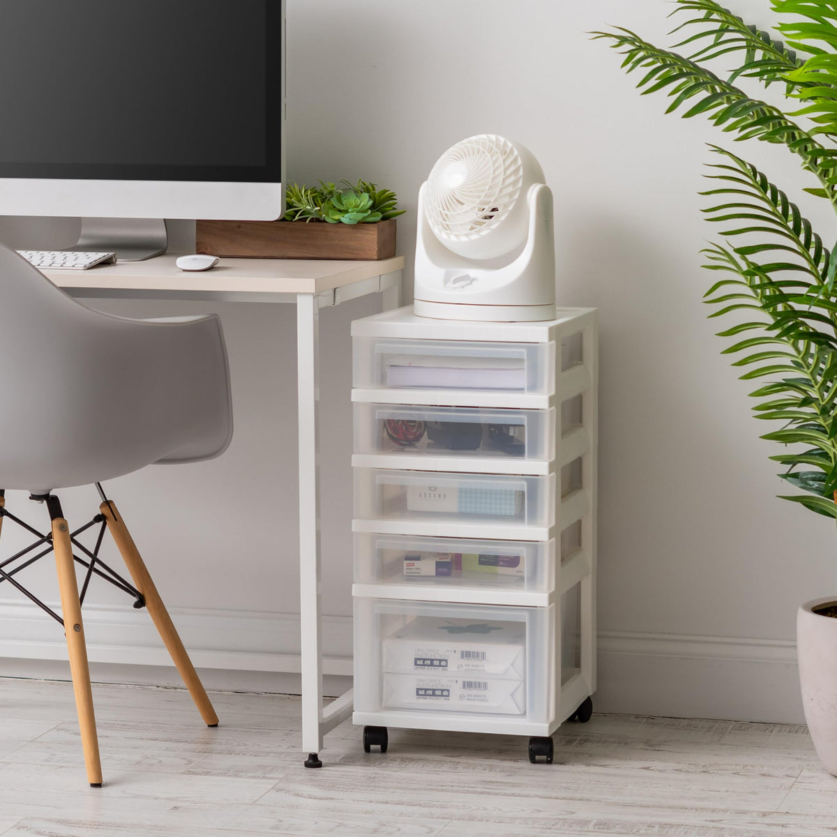 5 Drawer Rolling Storage Cart with Organizer Top O443356