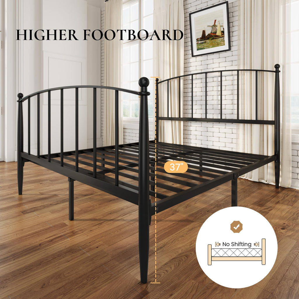 Full Size Black Metal Platform Bed Frame A8685
