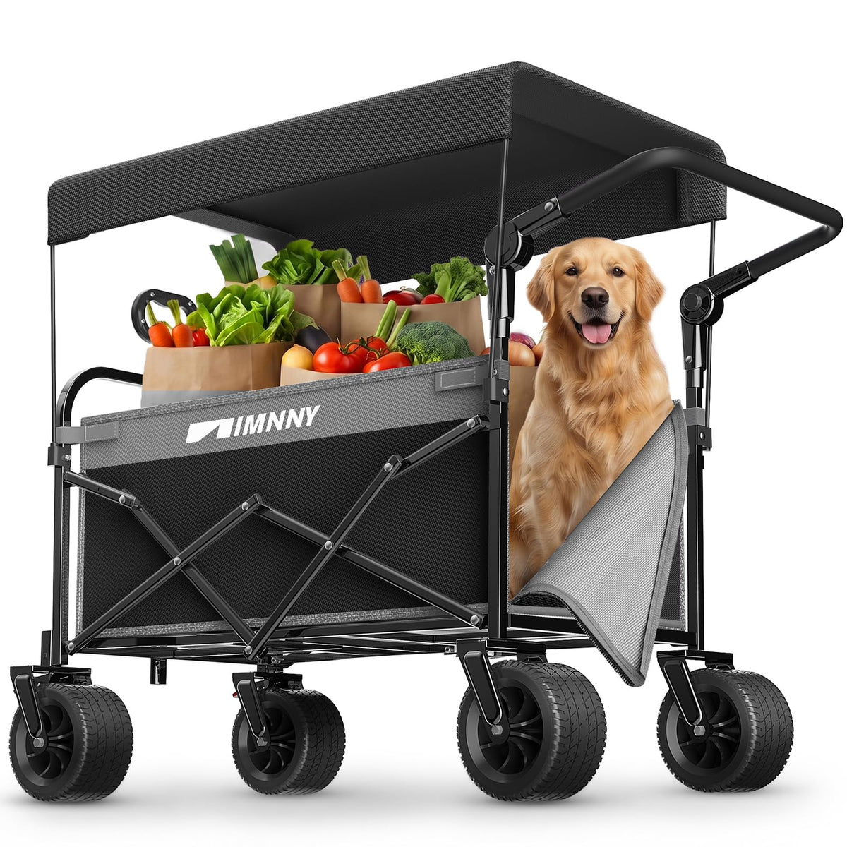 Collapsible Wagon with Canopy Black X8691