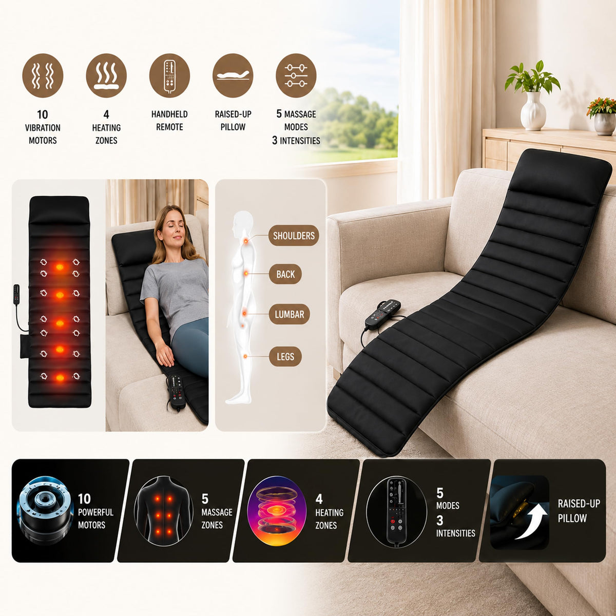 Vibration Massage Mat with Heat I2721