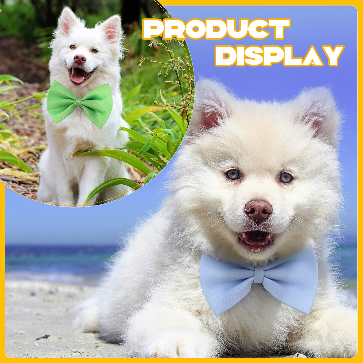 120 Pcs Dog Bow Ties with Adjustable Collar J89768