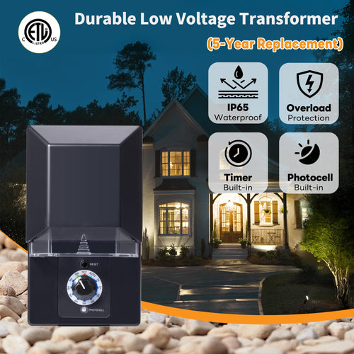 200W Low Voltage Landscape Transformer with Timer and Photocell V61932